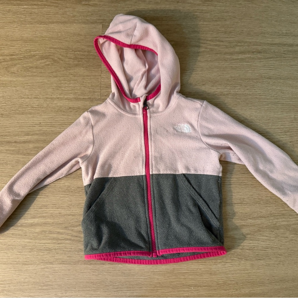 Pink and Gray Zip-Up Hoodie